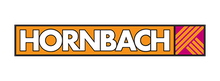 Hornbach Logo mit weißer Schrift auf orangefarbenen Hintergrund