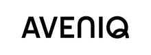 Aveniq Logo mit schwarzer Schrift auf hellem Hintergrund