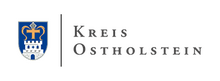Logo vom Kreis Ostholstein mit schwarzer Schrift neben dem Wappen von Ostholstein